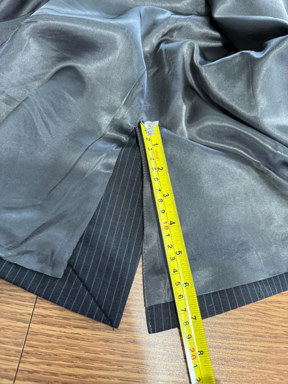 46R Kenneth Cole Suit Jacket 2 Button Pin Stripe Gray- Wear w/ gray slacks/jeans